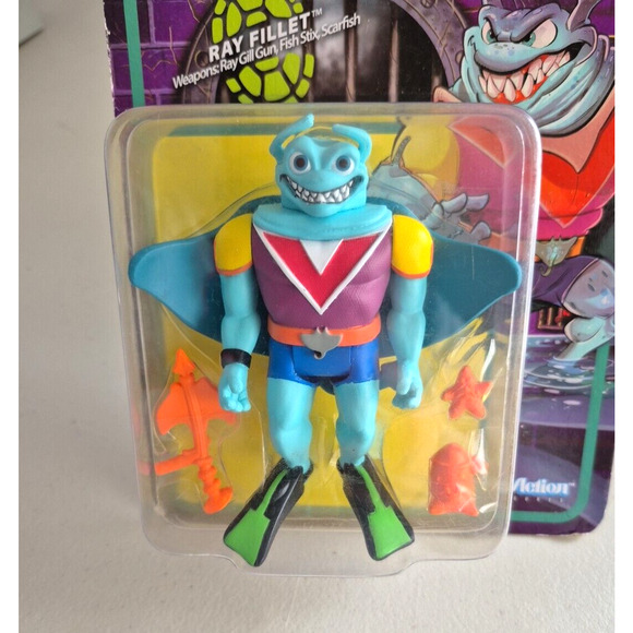 Teenage Mutant Ninja Turtles Reaction Super 7 TMNT Ray Fillet Figure Collectible - Picture 12 of 16